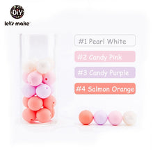 Load image into Gallery viewer, Let&#39;s make 50pcs Silicone Beads 12mm Eco-friendly Sensory Teething Necklace Food Grade Mom Nursing DIY Jewelry Baby Teethers