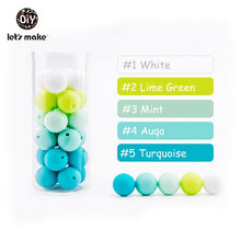 Load image into Gallery viewer, Let&#39;s make 50pcs Silicone Beads 12mm Eco-friendly Sensory Teething Necklace Food Grade Mom Nursing DIY Jewelry Baby Teethers