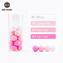 Load image into Gallery viewer, Let&#39;s make 50pcs Silicone Beads 12mm Eco-friendly Sensory Teething Necklace Food Grade Mom Nursing DIY Jewelry Baby Teethers