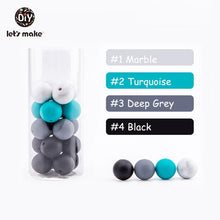 Load image into Gallery viewer, Let&#39;s make 50pcs Silicone Beads 12mm Eco-friendly Sensory Teething Necklace Food Grade Mom Nursing DIY Jewelry Baby Teethers