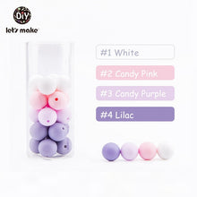 Load image into Gallery viewer, Let&#39;s make 50pcs Silicone Beads 12mm Eco-friendly Sensory Teething Necklace Food Grade Mom Nursing DIY Jewelry Baby Teethers
