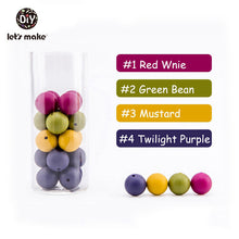 Load image into Gallery viewer, Let&#39;s make 50pcs Silicone Beads 12mm Eco-friendly Sensory Teething Necklace Food Grade Mom Nursing DIY Jewelry Baby Teethers