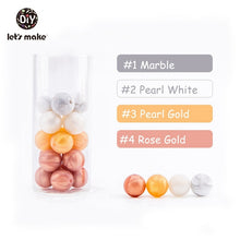 Load image into Gallery viewer, Let&#39;s make 50pcs Silicone Beads 12mm Eco-friendly Sensory Teething Necklace Food Grade Mom Nursing DIY Jewelry Baby Teethers