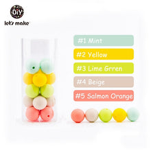 Load image into Gallery viewer, Let&#39;s make 50pcs Silicone Beads 12mm Eco-friendly Sensory Teething Necklace Food Grade Mom Nursing DIY Jewelry Baby Teethers