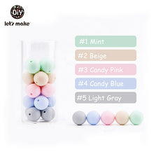 Load image into Gallery viewer, Let&#39;s make 50pcs Silicone Beads 12mm Eco-friendly Sensory Teething Necklace Food Grade Mom Nursing DIY Jewelry Baby Teethers