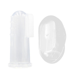 Cute Baby Finger Toothbrush With Box Children Teeth Clear Massage Soft Silicone Infant Rubber Cleaning Brush Massager Set boy