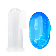 Load image into Gallery viewer, Cute Baby Finger Toothbrush With Box Children Teeth Clear Massage Soft Silicone Infant Rubber Cleaning Brush Massager Set boy