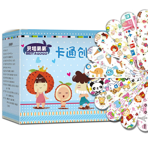 120PCs Cartoon Bandages Adhesive Bandages Wound Plaster First Aid Hemostasis Band Aid Sterile Stickers for Children Kids