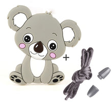 Load image into Gallery viewer, Baby Teether Bracelet Food Grade Silicone Chews Nurse Gift Toys Koala Teething Necklace pacifier clip with name DIY BABY custom