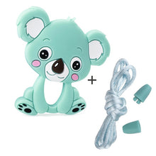 Load image into Gallery viewer, Baby Teether Bracelet Food Grade Silicone Chews Nurse Gift Toys Koala Teething Necklace pacifier clip with name DIY BABY custom
