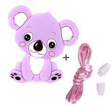 Load image into Gallery viewer, Baby Teether Bracelet Food Grade Silicone Chews Nurse Gift Toys Koala Teething Necklace pacifier clip with name DIY BABY custom