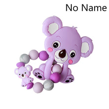 Load image into Gallery viewer, Baby Teether Bracelet Food Grade Silicone Chews Nurse Gift Toys Koala Teething Necklace pacifier clip with name DIY BABY custom