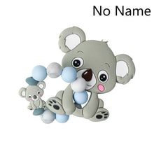 Load image into Gallery viewer, Baby Teether Bracelet Food Grade Silicone Chews Nurse Gift Toys Koala Teething Necklace pacifier clip with name DIY BABY custom