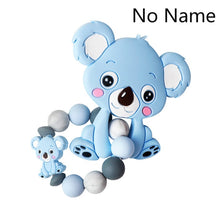Load image into Gallery viewer, Baby Teether Bracelet Food Grade Silicone Chews Nurse Gift Toys Koala Teething Necklace pacifier clip with name DIY BABY custom