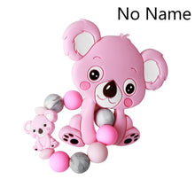 Load image into Gallery viewer, Baby Teether Bracelet Food Grade Silicone Chews Nurse Gift Toys Koala Teething Necklace pacifier clip with name DIY BABY custom