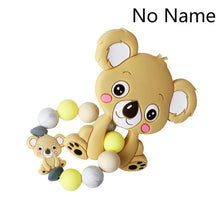 Load image into Gallery viewer, Baby Teether Bracelet Food Grade Silicone Chews Nurse Gift Toys Koala Teething Necklace pacifier clip with name DIY BABY custom