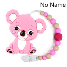 Load image into Gallery viewer, Baby Teether Bracelet Food Grade Silicone Chews Nurse Gift Toys Koala Teething Necklace pacifier clip with name DIY BABY custom
