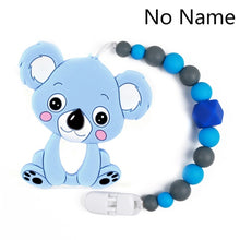 Load image into Gallery viewer, Baby Teether Bracelet Food Grade Silicone Chews Nurse Gift Toys Koala Teething Necklace pacifier clip with name DIY BABY custom