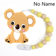 Load image into Gallery viewer, Baby Teether Bracelet Food Grade Silicone Chews Nurse Gift Toys Koala Teething Necklace pacifier clip with name DIY BABY custom