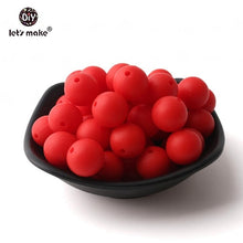 Load image into Gallery viewer, Let&#39;s make 50pcs Silicone Beads 12mm Eco-friendly Sensory Teething Necklace Food Grade Mom Nursing DIY Jewelry Baby Teethers