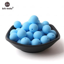 Load image into Gallery viewer, Let&#39;s make 50pcs Silicone Beads 12mm Eco-friendly Sensory Teething Necklace Food Grade Mom Nursing DIY Jewelry Baby Teethers