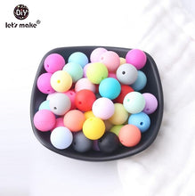 Load image into Gallery viewer, Let&#39;s make 50pcs Silicone Beads 12mm Eco-friendly Sensory Teething Necklace Food Grade Mom Nursing DIY Jewelry Baby Teethers